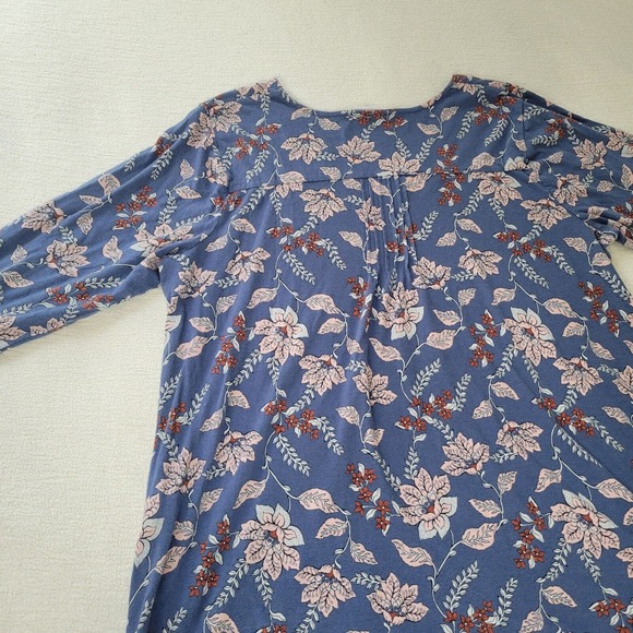 J Jill Top Tunic Women’s Floral Patchwork Print Tank Pink Blue Size L Cottage - Picture 15 of 16